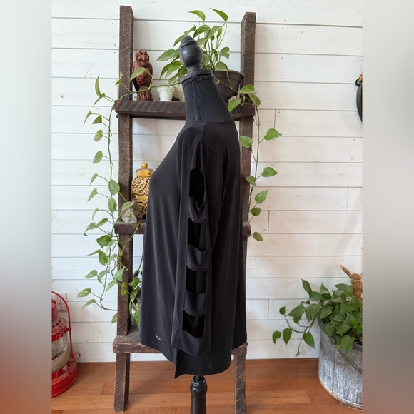 Anne Klein Black Long Sleeve Top with Cut-Out Details - Picture 7 of 17